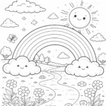 Gökkuşağı Boyama Resmi