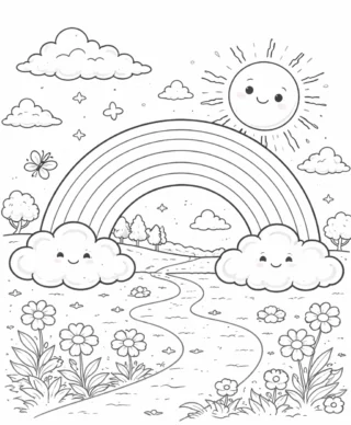Gökkuşağı Boyama Resmi