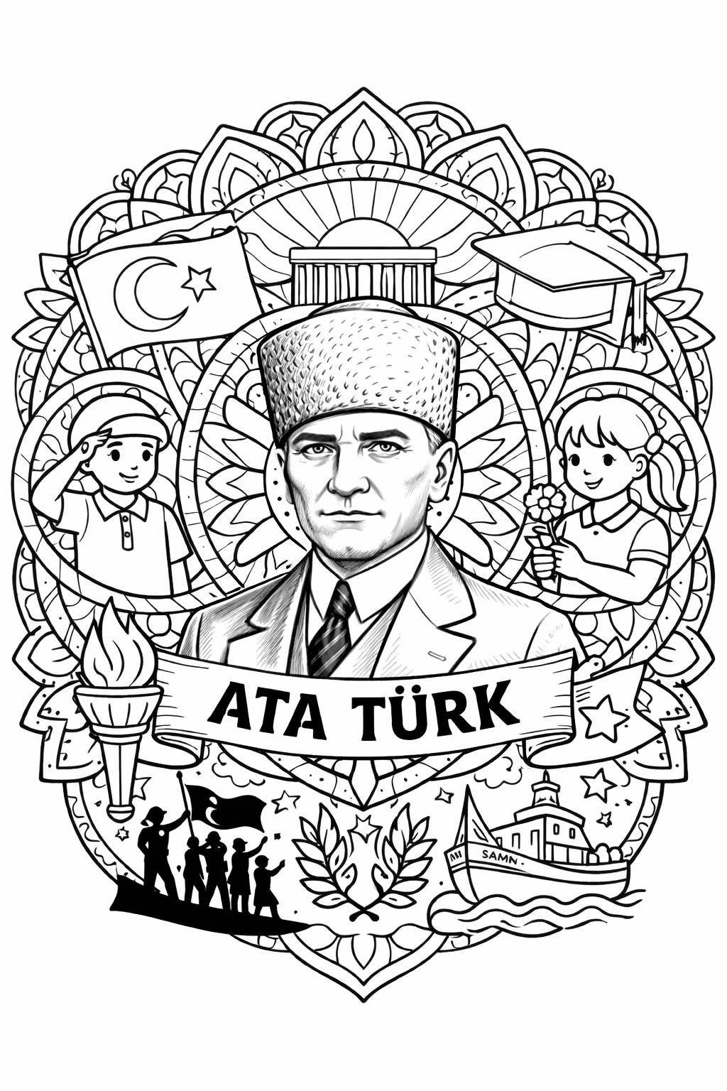 Atatürk Mandala Boyama