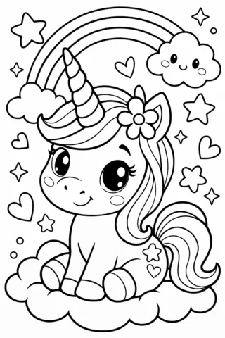 Sevimli Unicorn Boyama