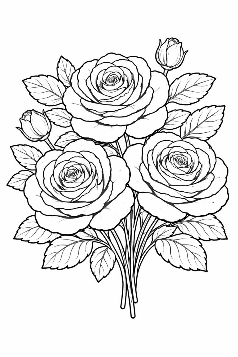 Gül boyama resmi ile sade bir çizimi boyayabilirsiniz. Gül boyama PDF olarak indirip kullanabileceğiniz pratik bir gül boyama çıktısı.