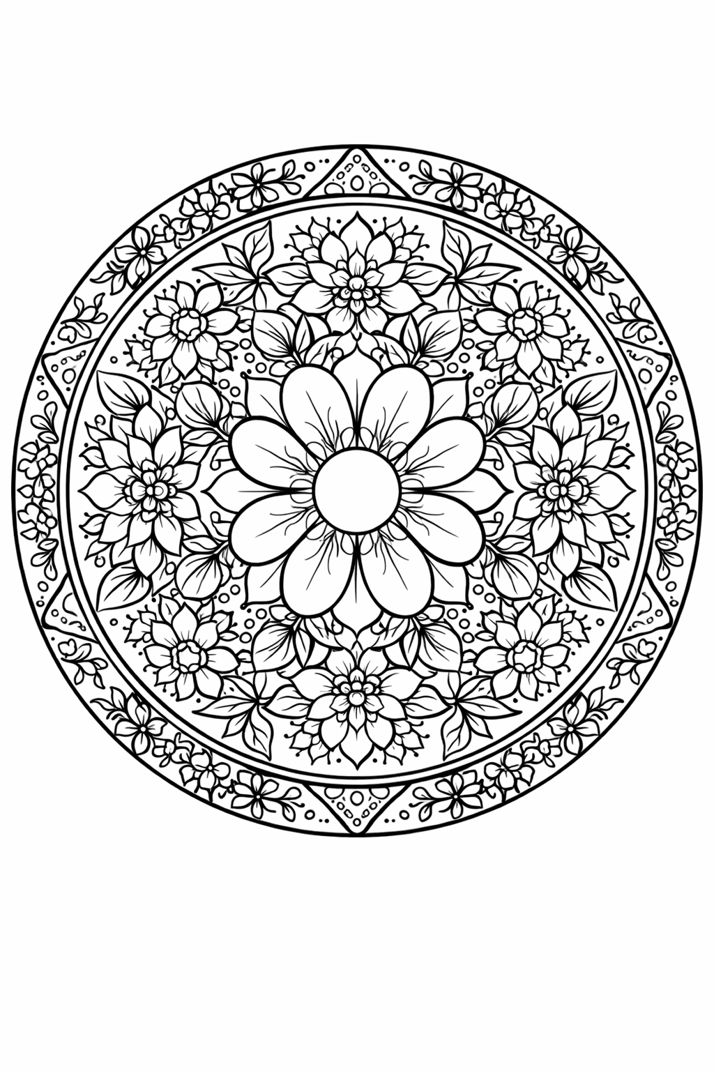 Mandala Çiçek Boyama