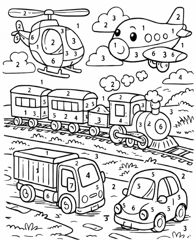 Numaralı boyama ile çocuklar sayılara göre boyama yapar. Yazdırıp kullanabileceğiniz pratik bir numaralı boyama PDF.