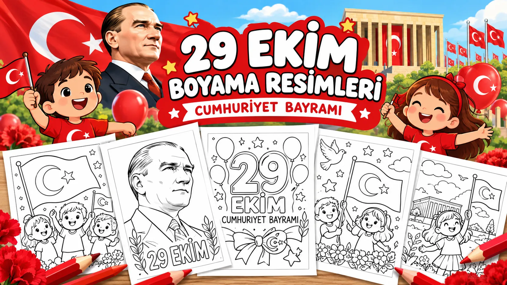 29 ekim temalı boyama resimleri yazdır