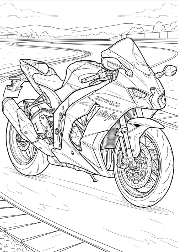 ücretsiz Kawasaki Ninja ZX-10R boyama resmi